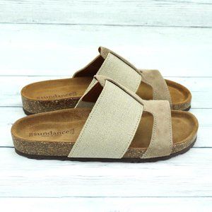 Sundance Suede Cork Sandals Slides Size US 8.5 EUR 39 Women's NEW Casual Flats